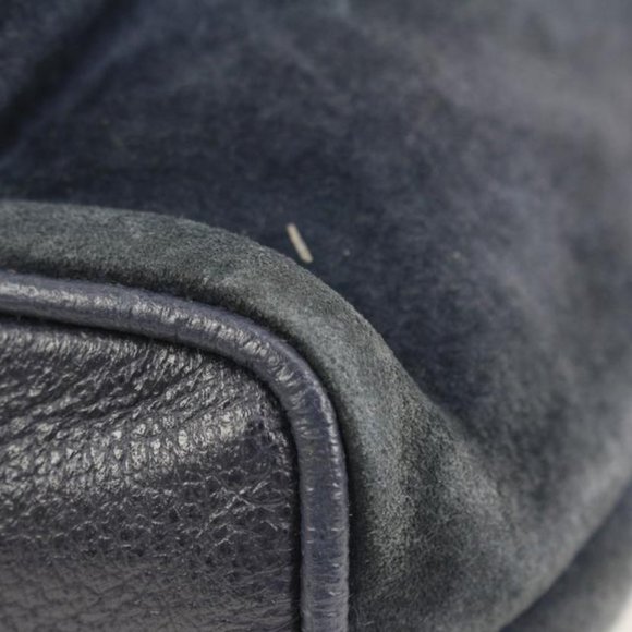 Gucci Navy Suede Bamboo Mini Backpack 56gz421s - Picture 11 of 12